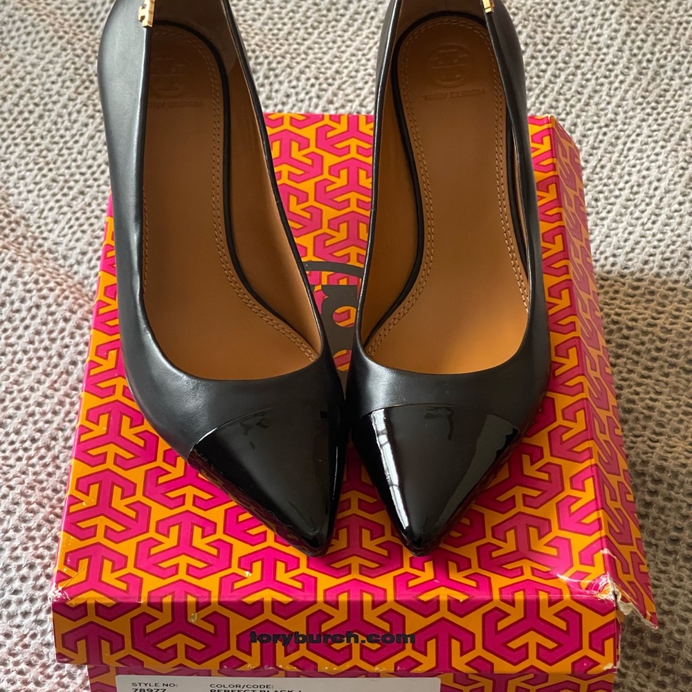 Tory Burch Black Leather Heels